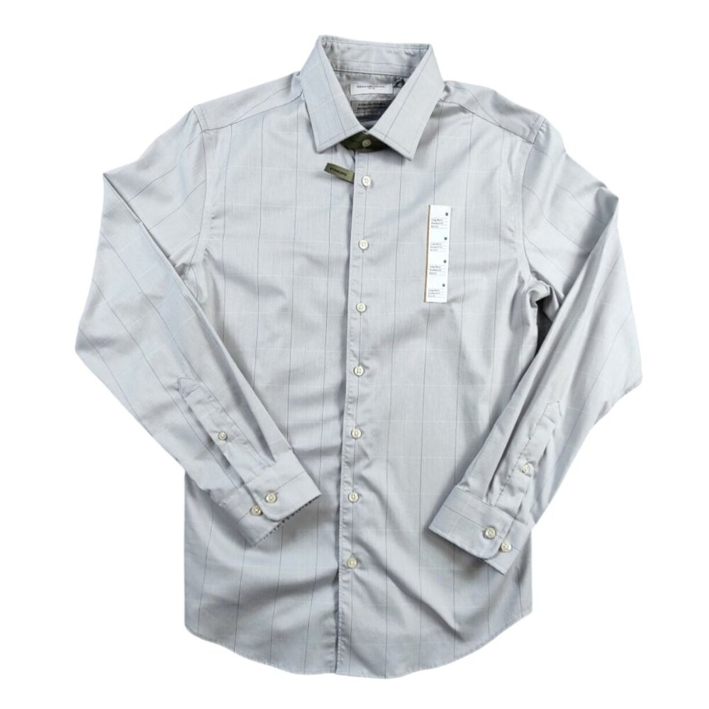 New Good Fellows Men's Button Up Long Sleeve Standard Fit Stretch  Size M 15-15.